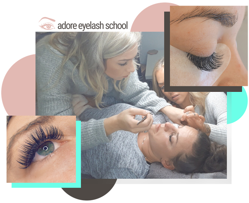 eyelash extension instructor teaching eyelash extensions